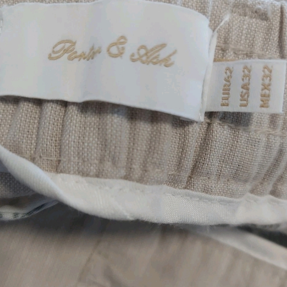 Porter & Ash Mens Pants Size 32 Linen Trouser Drawstrin Elastic Waist New - Picture 8 of 9